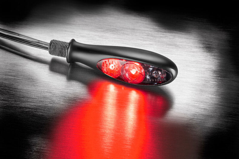 KELLERMANN Micro S DF Dark 3in1 Rücklicht-/Bremslicht-/Blinker-Einheit, schwarzes Gehäuse / getöntes Glas