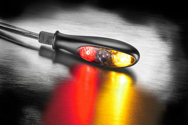 KELLERMANN Micro S DF Dark 3in1 Rücklicht-/Bremslicht-/Blinker-Einheit, schwarzes Gehäuse / getöntes Glas