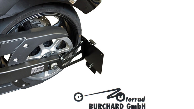 BURCHARD EXCELLENCE Seitlicher Kennzeichenhalter mit Teilegutachten, Yamaha XVS 1300 Custom / VP36, schwarz glänzend