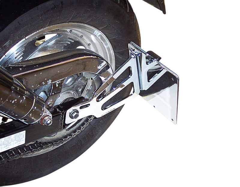 BURCHARD EXCELLENCE Seitlicher Kennzeichenhalter mit Teilegutachten, Suzuki VZ 800 Marauder/AF Schwingenhöhe ca. 52mm, schwarz glänzend