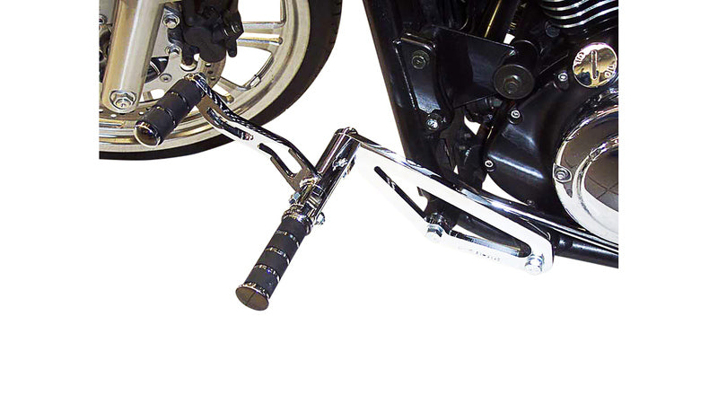 BURCHARD EXCELLENCE vorverlegte Fußrastenanlage mit ABE, +17 cm, Kawasaki VN 900 Classic /Custom, Sundance gefräst, chrom