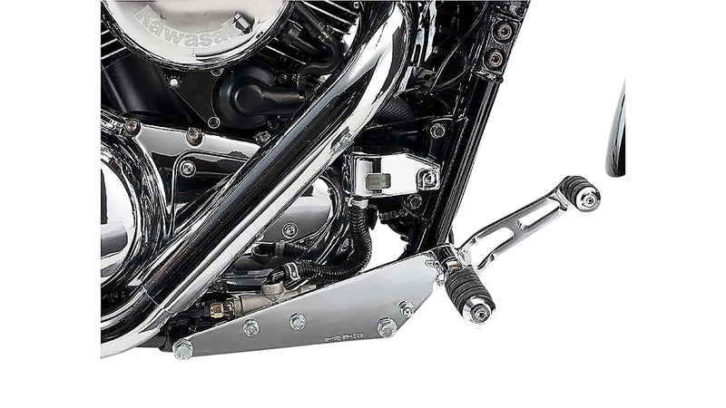 BURCHARD EXCELLENCE vorverlegte Fußrastenanlage mit ABE, +25 cm, Kawasaki VN 1500 Classic, Ness gefräst, chrom
