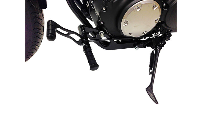 BURCHARD EXCELLENCE vorverlegte Fußrastenanlage mit ABE, +35 cm, Yamaha XV 950 Bolt, Ness gefräst, schwarz matt
