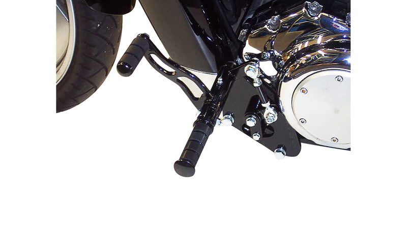 BURCHARD EXCELLENCE vorverlegte Fußrastenanlage mit ABE, +12 cm, Suzuki VZR (M) 1800 R Intruder, Ness gefräst, schwarz glänzend