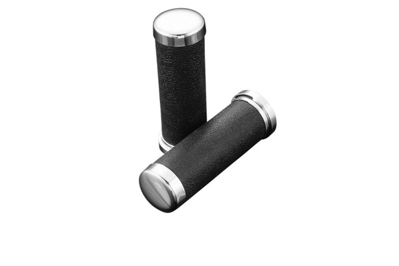 HIGHWAY HAWK Leder Look Lenkergriffe 1 Zoll, ohne Gaszugaufnahme, schwarz