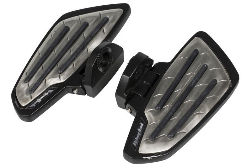 HIGHWAY HAWK New Tech Glide Metall Fahrer Trittbretter, Suzuki VS Intruder, schwarz