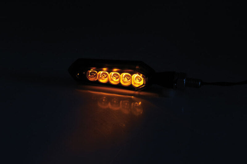 HIGHSIDER smart SORA LED-Sequenzblinker, schwarzes Gehäuse, getönte Linse