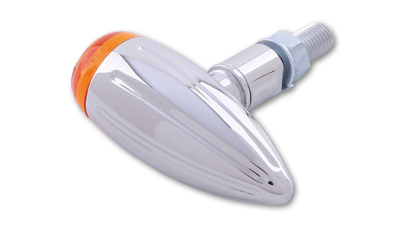 HIGHSIDER Smart Micro-Bullet Glühlampen Blinker Gehäuse Chrom / Linse Orange (Paar), Vorn & Hinten