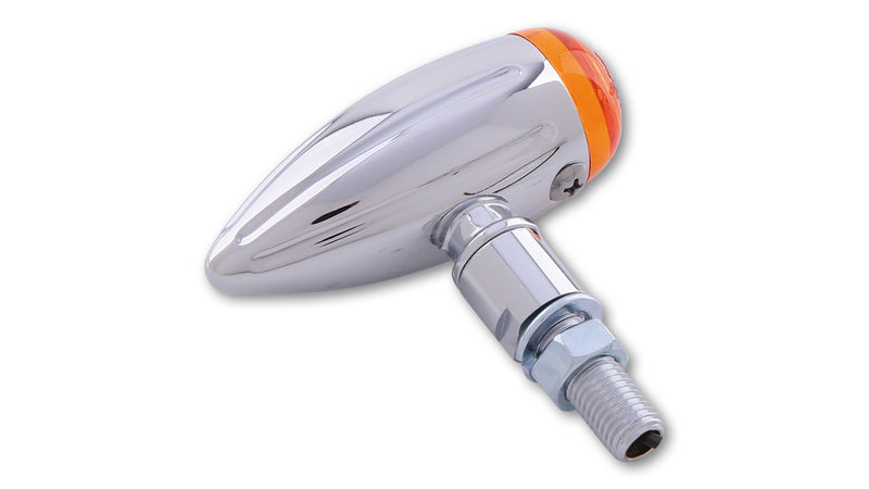 HIGHSIDER Smart Micro-Bullet Glühlampen Blinker Gehäuse Chrom / Linse Orange (Paar), Vorn & Hinten