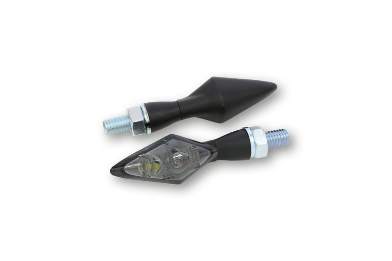 HIGHSIDER pro PEN HEAD DOUBLE 2in1 LED-Blinker mit Positionslicht, schwarzes Gehäuse, getönte Linse
