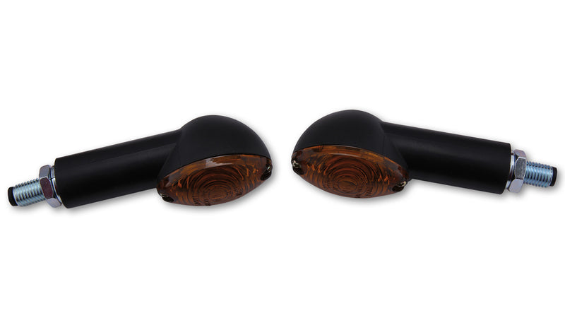 HIGHSIDER smart CAT-EYE Mini Blinker, langer Stiel, schwarzes Gehäuse, rauchgraue Linse