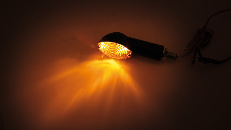 HIGHSIDER smart CAT-EYE Mini Blinker, langer Stiel, schwarzes Gehäuse, rauchgraue Linse