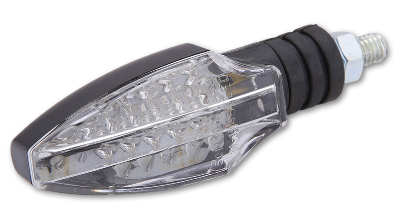 HIGHSIDER Smart COMO LED-Blinker, schwarzes Gehäuse, klare Linse