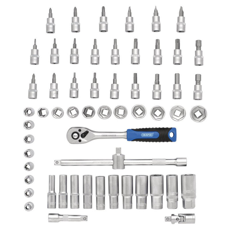 DRAPER HI-TORQ® Metric Socket and Bit Set - 3/8" Sq. Dr. (58 Piece)
