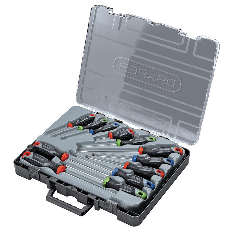 DRAPER Soft Grip Screwdriver Set - 12 Piece