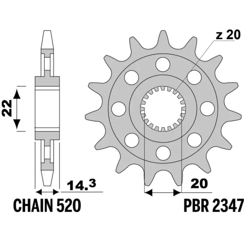 PBR Standard Stahlriztel vorne 2347 - 520