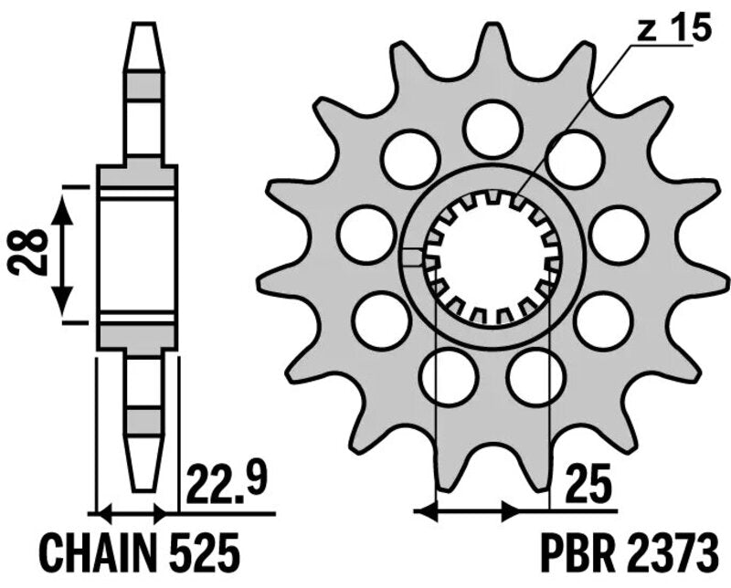 PBR Standard Stahlritzel vorne - 525