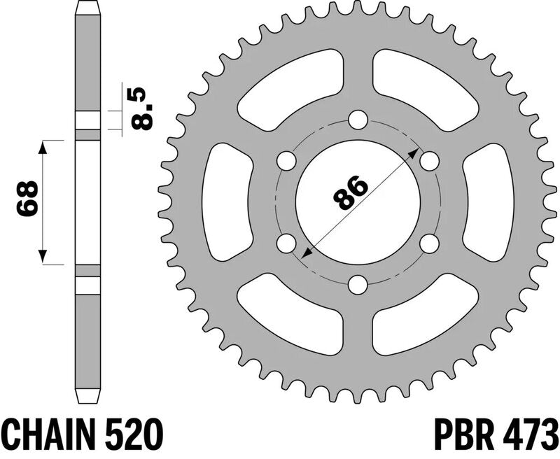 PBR Kettenrad Stahl Standard - 520