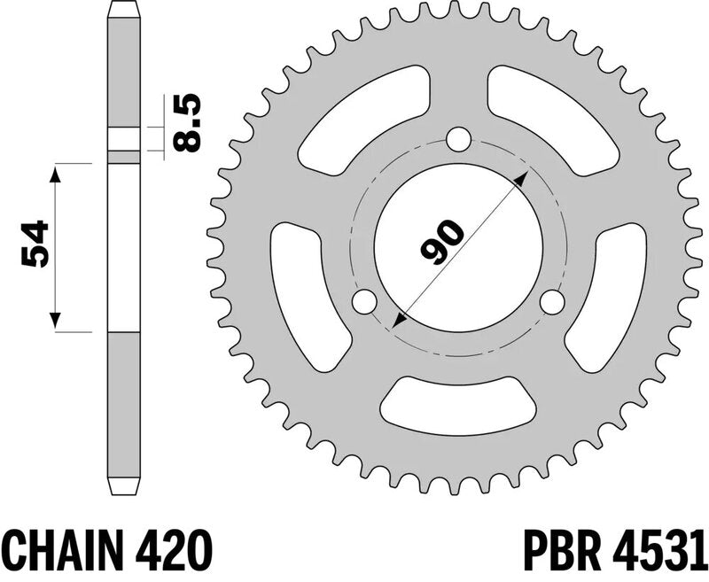 PBR Standard Stahl Kettenrad - 420