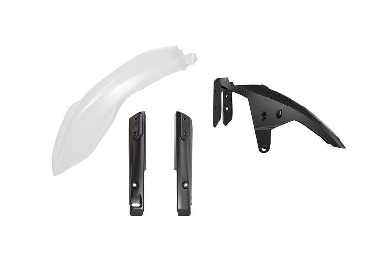 RACETECH Kotflügel- und Gabelschutz-Kit vorne - Weiß/Schwarz
