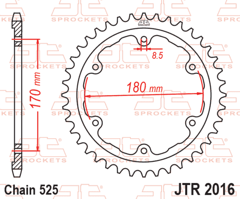 JT SPROCKETS Kettenrad Stahl Standard - 525