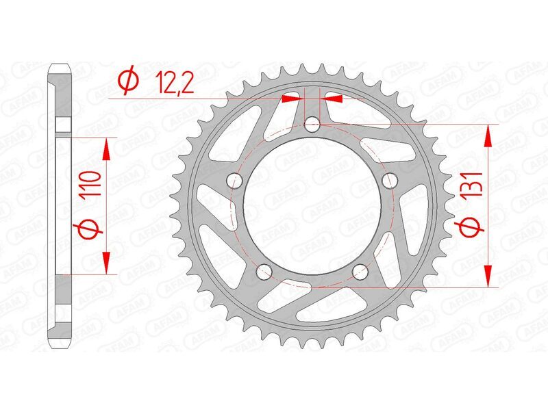 AFAM Kettenkit 525XHR3 16/45 Standard - Standard Kettenrad 164800