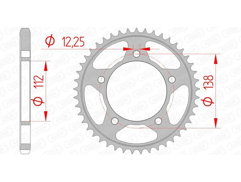 AFAM Kettenkit 525XSR2 15/47 Super-verstärkt - Standard Kettenrad 10613