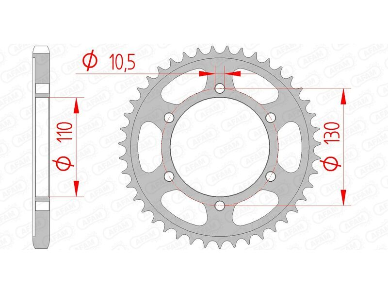 AFAM Kettenkit 525XSR2 15/43 Super-verstärkt - Standard Kettenrad 12815