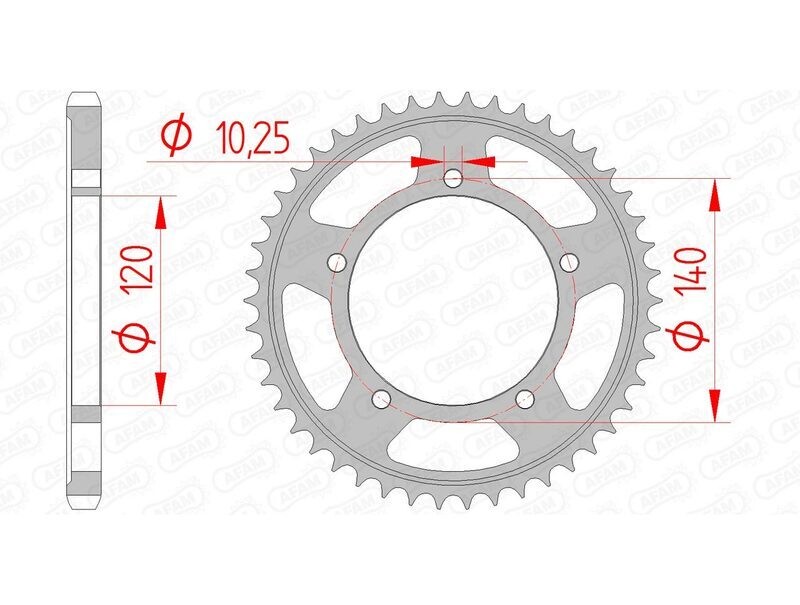 AFAM Kettenkit 525XMR3 16/48 Standard - Standard Kettenrad 14604
