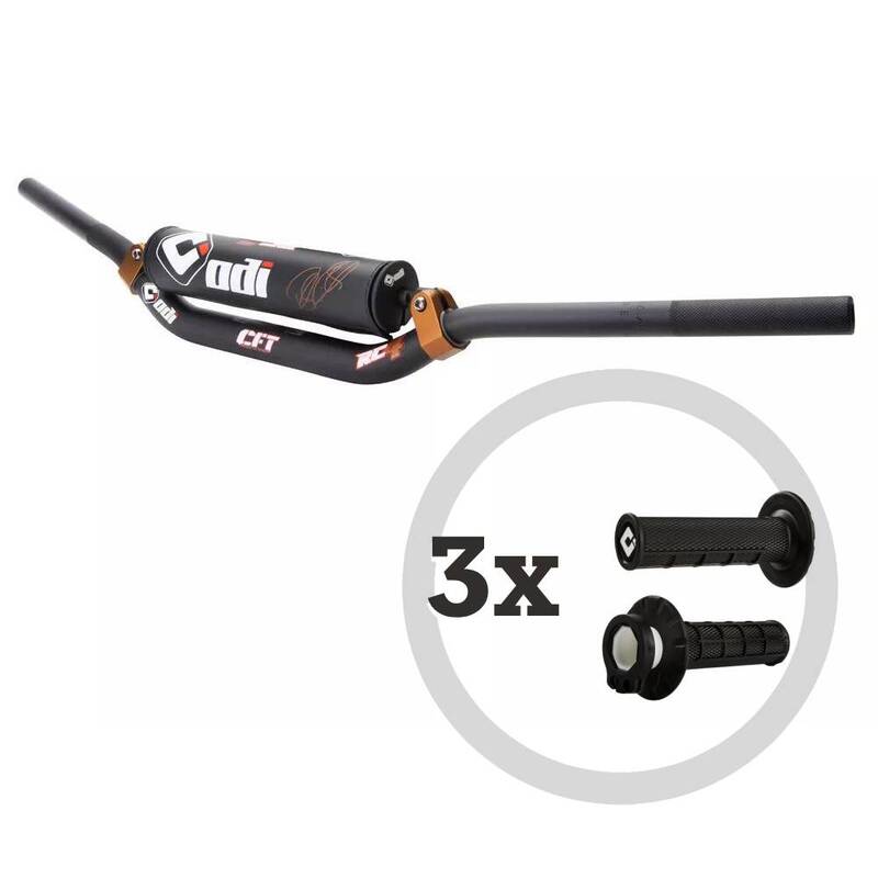 ODI-Lenkersatz – CFT Podium MX + 3 Paar MX V2 Lock-On-Griffschalen mit Waffelmuster