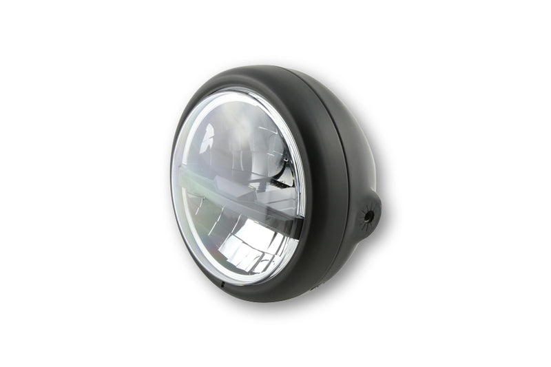 HIGHSIDER pro 5 3/4 Zoll LED-Scheinwerfer PECOS TYPE 5, mattschwarz, schwarze Streuscheibe, Befestigung seitlich