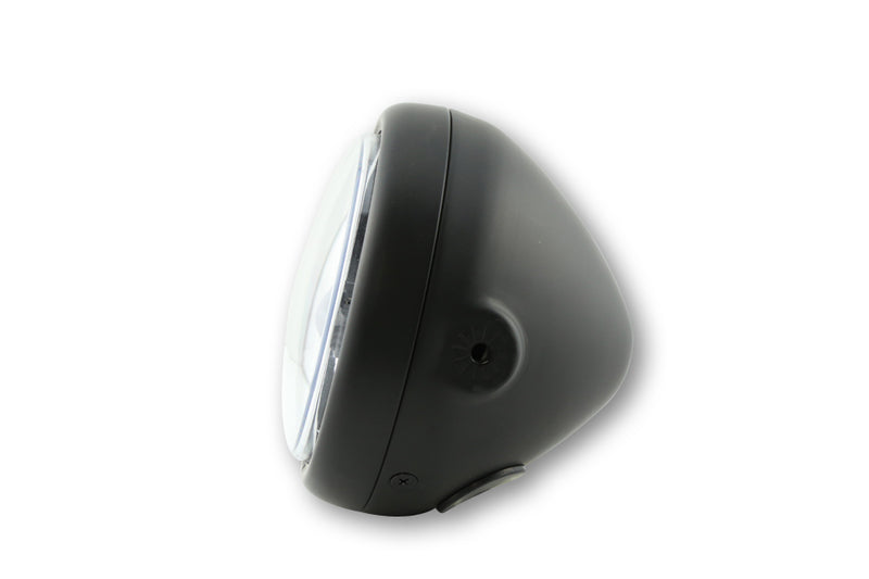HIGHSIDER pro 5 3/4 Zoll LED-Scheinwerfer PECOS TYPE 5, mattschwarz, schwarze Streuscheibe, Befestigung seitlich
