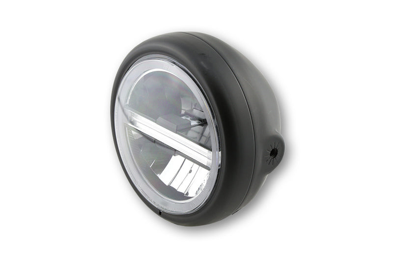 HIGHSIDER pro 5 3/4 Zoll LED-Scheinwerfer PECOS TYPE 6, mattschwarz, mit TFL, Befestigung seitlich