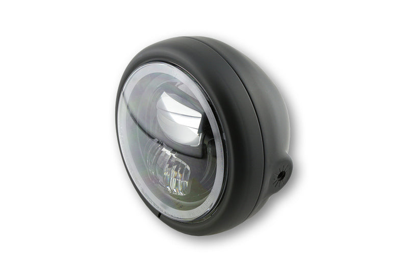 HIGHSIDER pro 5 3/4 Zoll LED-Scheinwerfer PECOS TYPE 7, mattschwarz, mit Standlichtring, Befestigung seitlich
