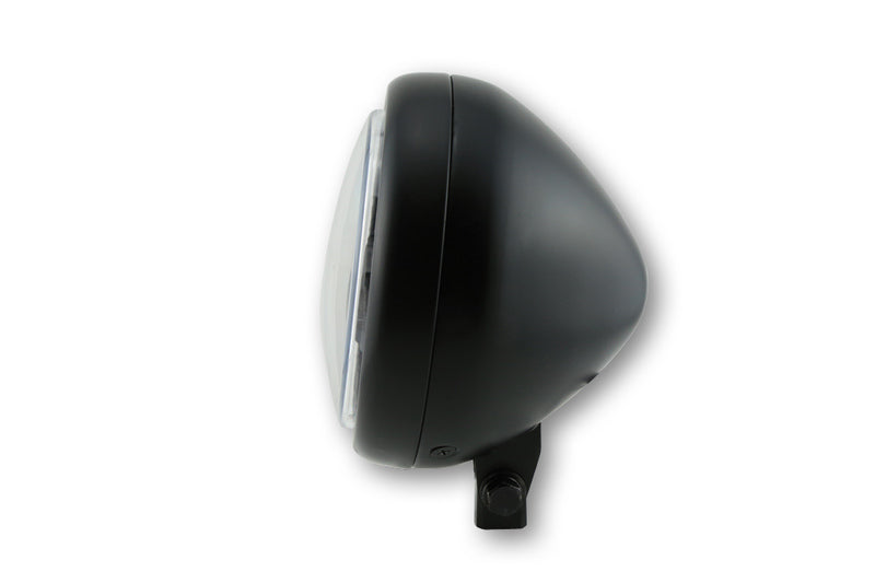 HIGHSIDER pro 5 3/4 Zoll LED-Scheinwerfer PECOS TYPE 5, mattschwarz, schwarze Streuscheibe, Befestigung unten
