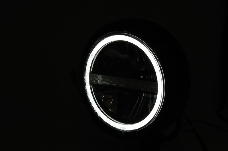 HIGHSIDER pro 5 3/4 Zoll LED-Scheinwerfer PECOS TYPE 6, mattschwarz, mit TFL, Befestigung unten