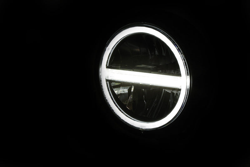 HIGHSIDER pro 5 3/4 Zoll LED-Scheinwerfer PECOS TYPE 6, mattschwarz, mit TFL, Befestigung unten