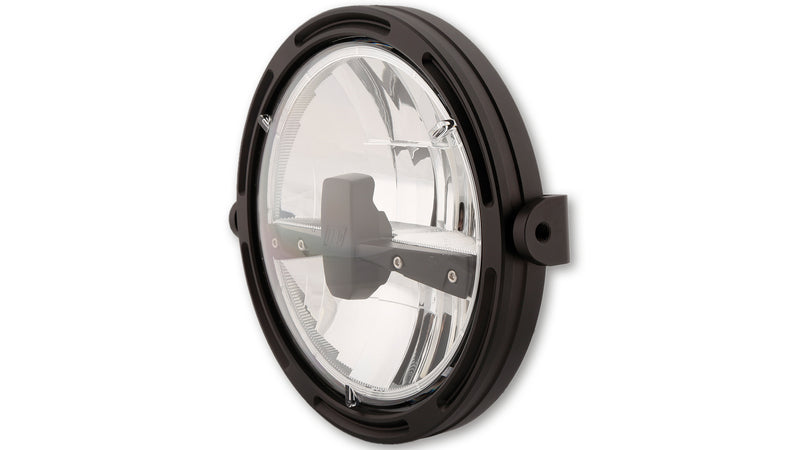 HIGHSIDER pro 7 Zoll LED-Scheinwerfer FRAME-R1 TYPE 3, schwarz, Befestigung seitlich
