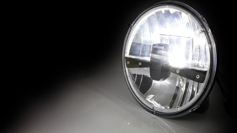 HIGHSIDER pro 7 Zoll LED-Scheinwerfer FRAME-R1 TYPE 3, schwarz, Befestigung seitlich