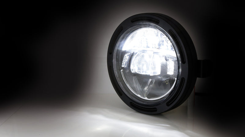 HIGHSIDER pro 5 3/4 Zoll LED-Scheinwerfer FRAME-R2 TYPE 10, schwarz, Befestigung seitlich