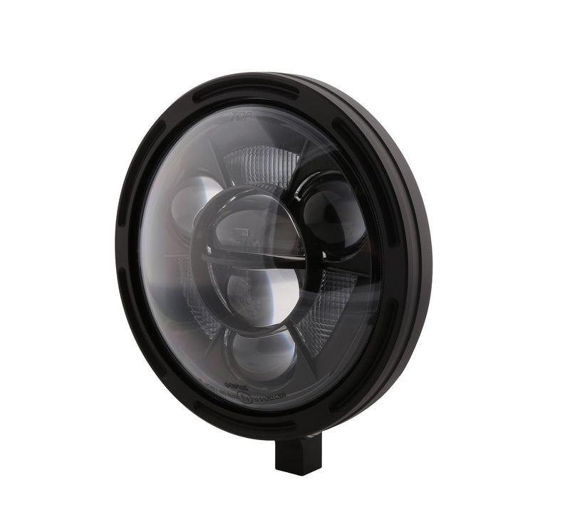 HIGHSIDER pro 7 Zoll LED-Scheinwerfer FRAME-R1 TYPE 11, schwarz, Befestigung unten