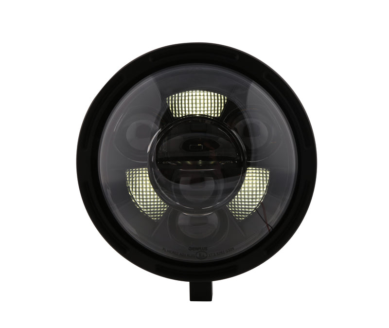 HIGHSIDER pro 7 Zoll LED-Scheinwerfer FRAME-R1 TYPE 11, schwarz, Befestigung unten