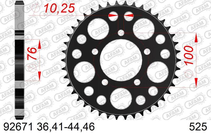 AFAM Kettenkit 525XMR3 16/46 Super-verstärkt - Standard Kettenrad