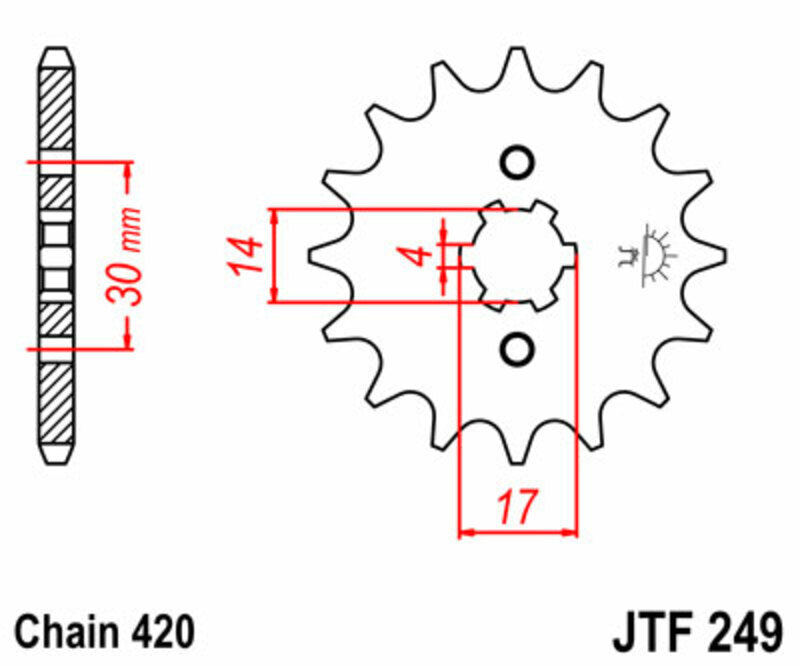 JT/JT Kettenkit 520HDR 14/37 standard - standard Kettenrad