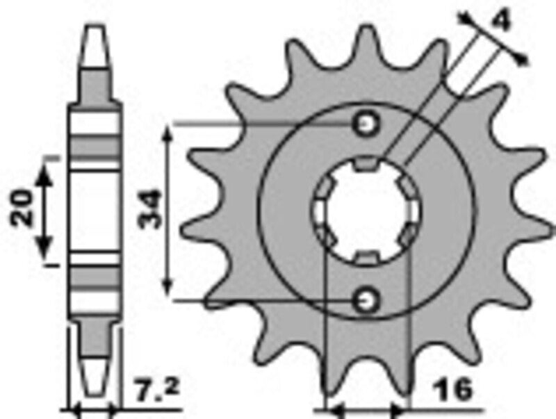 EK/PBR Kettenkit 520SROZ2 14/45 - standard Kettenrad