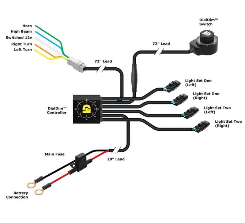 DENALI DialDim™ Zusatzscheinwerfer Kit DL9 Gelbe Linse