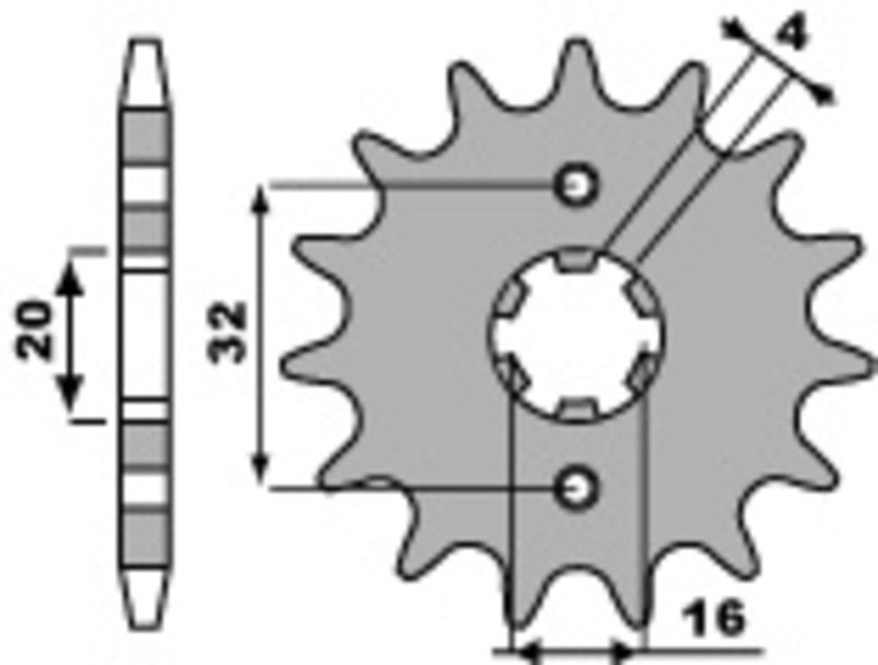 EK/PBR Kettenkit 428DEH 14/52 - standard Kettenrad