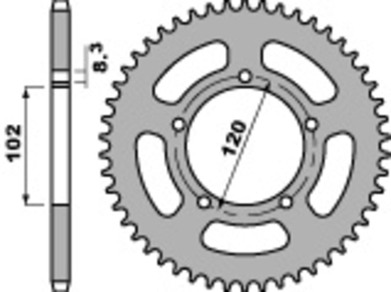 EK/PBR Kettenkit 420SR 12/47 420SR - standard Kettenrad