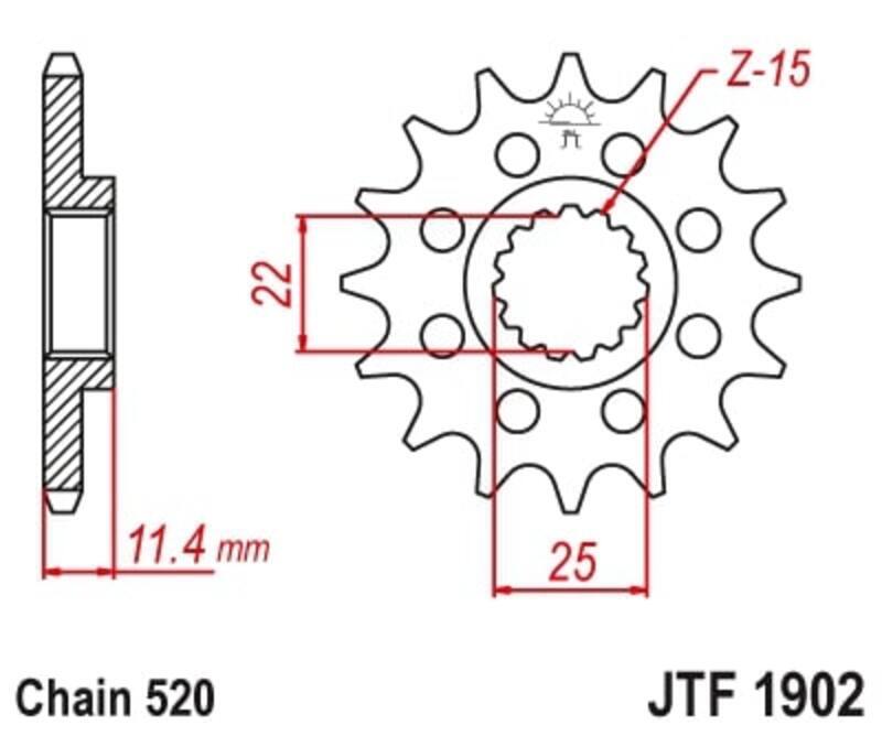 EK/JT Kettenkit 520ZVX3 16/43 - standard Kettenrad