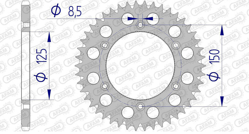 AFAM Kettenkit 520 XSR4 - 14/46-116 - Standard Kettenrad Alu